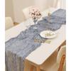 Caminho de Mesa Estilo Boêmio, Caminho de Mesa de Chiffon Franzido de Bali, Toalha de Mesa Trançada Estilo Europeu, Decoração para Festa de Casamento