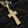 Fabricante Europeo y Americano Micro-Incrustado Hip-Hop Cobre Chapado en Oro Sencillo Velocidad y Pasión Zirconia Collar con Colgante de Cruz para Hombre
