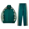 Casal Transfronteiriço Primavera e Outono Estudante Jaqueta Listrada Casual Esportivo Conjunto Masculino Cardigan Suéter Calças de Suéter Conjunto de Duas Peças