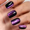 Uñas Postizas de Ballet de Longitud Media con Armadura, Adhesivo para Uñas Usable, Brillo Degradado, Uñas Postizas Dulces Ins
