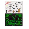 Tatuaje facial de Halloween pegatinas calabaza murciélago mancha de sangre araña cicatriz pegatinas faciales fiesta infantil maquillaje pegatinas impermeables