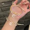 Pulsera Colorida Popular Estilo Chino del Festival del Bote del Dragón de Xiaohongshu, Moderna y Dulce, con Piedra Ojo de Gato, Diseño de Luna y Estrella, Ajustable