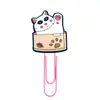 Marcador de Página Novo Desenho Animado Animal Gatinho Transfronteiriço Clips de Papel Coloridos DIY Clips de Papel Grandes para Escritório Criativos e Fofos