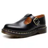 Envio Transfronteiriço de Botas Martin, Sapatos Mary Jane com Tira em T Transfronteiriços, Sapatos de Couro Baixos Genuínos para Mulheres, Moda Estilo Britânico