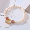 Pulsera de Perlas de Agua Dulce para Venta en Vivo de Celebridad de Internet Diseño Nicho Ins para Mujer Estilo Simple y Frío Pulsera de Perlas de Concha