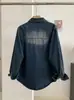 KEKEZOON Camisa Jaqueta Jeans Manga Longa Gradiente Lavado Gola Reversível Peça Única Top Outono Novo 8682