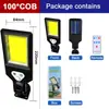 Luz de Calle Solar Montada en Pared Exterior Luz de Jardín Impermeable Sensor de Movimiento Humano Control Remoto Iluminación Rural Luz Led