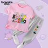 Conjunto Nuevo Transfronterizo para Niños Verano Nuevo Pantalones de Seda Helada Anti-Mosquitos Camiseta de Algodón para Niños Manga Corta Moda de Verano Ropa de Moda