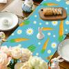 Caminho de mesa estampado de rabanete de Páscoa, sala de estar, armário de TV, toalha de mesa, almofada, bandeira de chá, decoração de mesa de jantar de feriado, toalha de mesa de centro