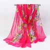 Nuevo pañuelo de seda georgette estampado para mujer, fino, primavera y otoño, versátil, pequeño, largo, moda coreana, pañuelo de regalo