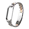 Adecuado para correa de Xiaomi Mi Band 56, Pulsera de Acero Inoxidable Sólido de Tres Eslabones con Estructura de Hebilla a Presión y Caja Metálica, Directo del Fabricante