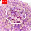 Cuentas de Cristal Imitación Jade Cuentas Sueltas Materiales para Bisutería Accesorios para Pulseras DIY Cuentas Pulsera de Calcedonia Agujero Recto Cuentas Redondas Cuentas de Cristal