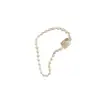 Pulsera de plata de ley S925 con cadena de cuentas inglesas cuadradas, diseño de nicho simple personalizado, estilo coreano del sur para mujer.