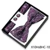 Conjunto de 3 Peças Gravata Borboleta Lenço de Bolso Masculino Caixa de Presente Decoração de Camisa para Casamento Banquete Gravata Borboleta Flor de Gravata Fabricante