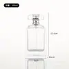 Botella de Perfume de Vidrio Cuadrada Plana en Stock con Tapa de Spray de Presión, Botella Cosmética, Botella Vacía Portátil Rellenable para Muestras