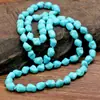 Collar Trenzado Irregular de Turquesa Estilo Étnico para Mujer Cadena Larga Versátil para Suéter Colgante para Ropa Joyería Venta al por Mayor