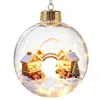 Adornos de Bola de Navidad Transparente 3D Transfronterizos, Escena de Nieve de Oso Polar y Pingüino Escena Interior, Colgantes Luminosos para Árbol de Navidad