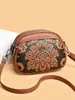 Bolsas Femininas 2025 Novo Estilo Étnico Multicamadas Ombro Único Transversal Bolsa de Mão Pequena Redonda Comércio Transfronteiriço Atacado Dropshipping