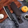 Cuchillo de Corte para Madera Forjado a Mano de Alta Dureza, Afilado y de Alta Dureza para Cortar Huesos, Cuchillo de Corte para Exteriores de Acero Inoxidable con Funda