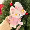 Nuevo Llavero de Peluche Original Hello Kitty Invierno Nuevo Conjunto Cálido Colgante de Bolsa de Regalo Gato Kt