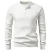 Suéter Masculino Estilo Old Money con Cuello Henley, Abotonado, Anti-Rayas, Tejido de Punto de Manga Larga de Alta Gama para Otoño e Invierno, Venta al por Mayor de Fábrica Transfronteriza