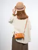 Bolso Pequeño Cuadrado de Piel de Vaca Curtida Vegetal con Pasta de Árbol Completo para Mujer Nuevo Transfronterizo Hombro Cruzado Estilo Retro Textura de Cuero Genuino Bolso de Mujer Bolso Cruzado