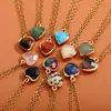 Colgante de cristal natural ágata amor transfronterizo colgante colgante cabeza chapada piedra natural collar piedra cristal al por mayor