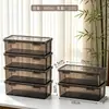 Caja de Almacenamiento Transparente Bnbs, Negra a Prueba de Luz con Diseño de Alta Gama, Múltiples Especificaciones Caja de Almacenamiento con Doble Cierre para Tazas de Té Domésticas