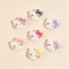 Lazo de cuadros de dibujos animados gatito accesorios de resina DIY pegamento de crema agujero zapatos horquilla transfronteriza funda de teléfono pegatinas