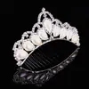 Accesorios para el cabello para niños más vendidos joyería nupcial corona de cristal peine para el cabello peine insertable tocado gota de agua perla venta al por mayor de fábrica