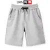 Pantalones Cortos de Algodón Puro 100% Estilo Americano para Hombre Verano Marca de Moda Sueltos Casual Deportivos Simples Color Sólido Rectos de Cinco Puntos
