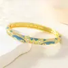Nova Pulseira Aberta Europeia e Americana Transfronteiriça Esmaltada com Diamantes Incrustados Nicho Moda Retrô Strass Acessórios de Joias Frescos