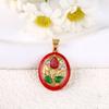 Colgante de Flor Rosa Chapado en Oro Transfronterizo Europeo y Americano Nuevo Collar DIY Pulsera Accesorios de Diamantes Joyería para Mujeres