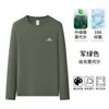 Camiseta de Manga Larga para Hombre de Seda, Modal y Algodón Otoño Invierno 2026 Nuevo Estilo Capa Interior Capa Base Top Estampado para Hombre