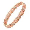 Amazon Pulsera Magnética de Tres Filas Color Cobre Rojo Antigua con Cierre Plegable Cepillado Galvanizado Aleación de Zinc Joyería para Hombre