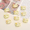 Desenho Animado Fofo Liga Esmaltada Cabeça de Gato com Pingos de Óleo Contas para Pulseira Colar DIY Feito à Mão Acessórios Contas Soltas