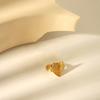 Yiwu Pequenas Mercadorias Estilo Simples Moda Joias Personalizadas Aço Inoxidável Banhado a Ouro 18K Anel Nicho Joias de Alta Qualidade