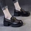 2026 Nuevo Estilo Malla Suela Gruesa Sin Cordones Estilo Británico Malla Hueca Mocasines para Mujer Estilo Verano Zapatos Pequeños de Piel Zapatos Individuales