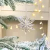 Decorações de Natal Enfeites de árvore de Natal Floco de neve transparente Cristal acrílico Pingente criativo Floco de neve de Natal