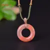 Flor de Melocotón Natural Donut Relleno Manzana Nube Auspiciosa Candado Colgante de Jade Anillo de Paz Colgante Suministro en Vivo Suministro de Comercio Exterior