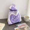 Bolsa de tricô bolsa de presente bolsa de presente atacado bolsa tote bolsa de lã lancheira bolsa portátil flores ins estilo fofo