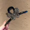 Grampo de garra de borboleta com strass de alta qualidade e alta resistência, grampo de tubarão grande para prender penteados na parte de trás da cabeça, acessório de cabelo moderno e versátil