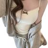 Camisola estilo lazo "Puro Deseo" para mujer, sexy, ajustada, para exteriores, sin mangas, ropa interior que combina con todo.