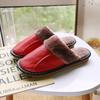 Pantuflas de Cuero Genuino Haining Invierno Hogar Antideslizante Suela de Goma Suela Inferior Pantuflas de Pareja Interior Cálido Pantuflas de Algodón Venta al por Mayor