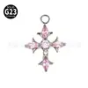 Pendientes de Aleación de Titanio F136 con Cruz de Circonita Marquesa, Pendientes Tachonados de Diamante G23, Pendientes Espirales Hechos en Fábrica