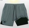 Pantalones Cortos Dobles Dos en Uno para Hombre Estampado 2D de Spiderman Pantalones Sueltos de Chándal para Entrenamiento de Fitness de Hombres