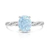 Transmisión en Vivo Venta Caliente Anillo Huevo de Paloma Retorcido Corte Flor de Hielo Piedra Preciosa de Color Incrustado con Diamante de Alto Carbono Brillante Joyería Envío Directo