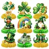 Irlanda Día de San Patricio Trébol Cuatro Hojas Verde Brillante Decoración de Fiesta Pancarta de Tirar Cadena de Flores Pancarta Colgante