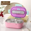 Lonchera Compartimentada Aislada de Acero Inoxidable 304 para Adultos y Niños, Lonchera Bento Calentable, Lonchera Dividida para Estudiantes Apta para Microondas