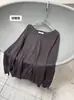 H8718+20 Suéter de Punto de Lino para Mujer Top de Cuello en V